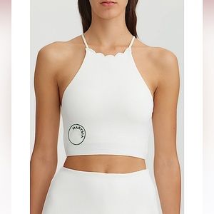NWT MARYSIA Net Sustain Steffi Scalloped Stretch Recycled Seersucker Sports Bra